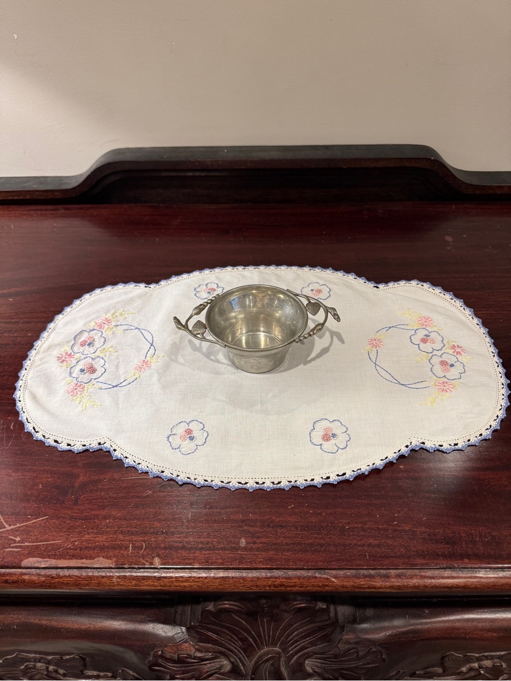 Vintage Embroidered Table Runner